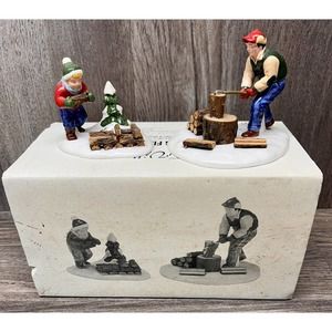 Department 56 “Chopping Firewood” #54863 The Snow Village With Original Box